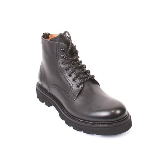 FABI 0658b Black Leather Lace-Up Ankle Boots - Picture 1 of 8